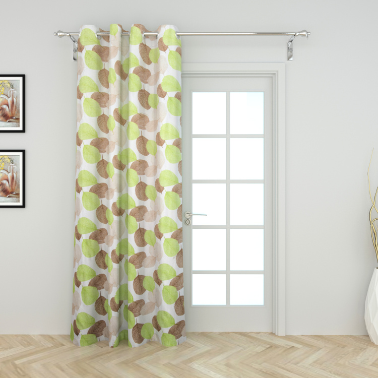 Lavish Printed Polyester Door Curtain  : 225 cm x 135 cm White