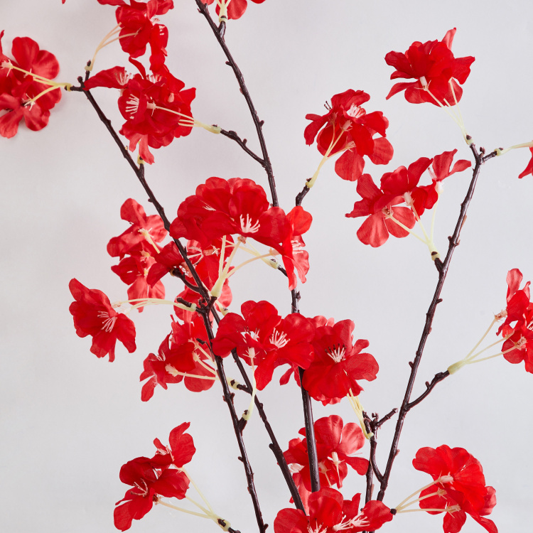 Botanical Artificial Plastic Flowers : 37 cm  L x 37 cm  W x 104 cm  H - Red