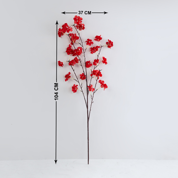 Botanical Artificial Plastic Flowers : 37 cm  L x 37 cm  W x 104 cm  H - Red