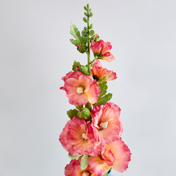 Botanical Artflower Plastic Artificial Hollyhock - 91 cm x 15 cm
