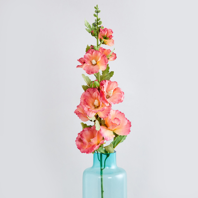 Botanical Artflower Plastic Artificial Hollyhock - 91 cm x 15 cm