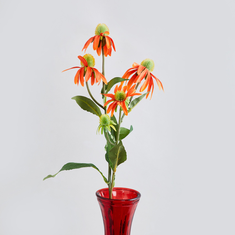 Botanical Flower Single Pc. Artificial Garden Flower-Gerbera-Plastic - Orange