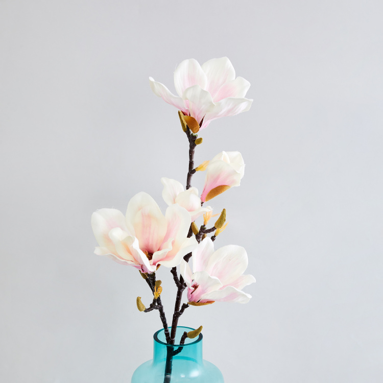 Botanical Flower Single Pc. Artificial Garden Flower-Magnolia-Plastic - Pink