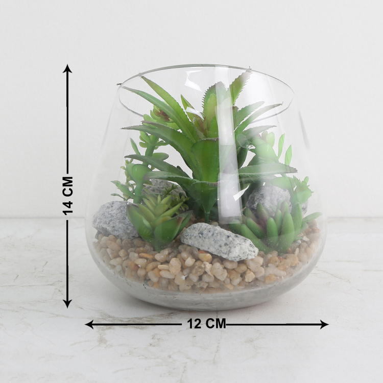 Gardenia Bonsai Artificial Plant in Glass Pot