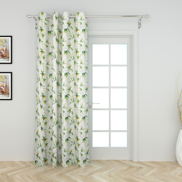 Lavish Botanical Print Semi-Blackout Door Curtain - 135 x 270 cm