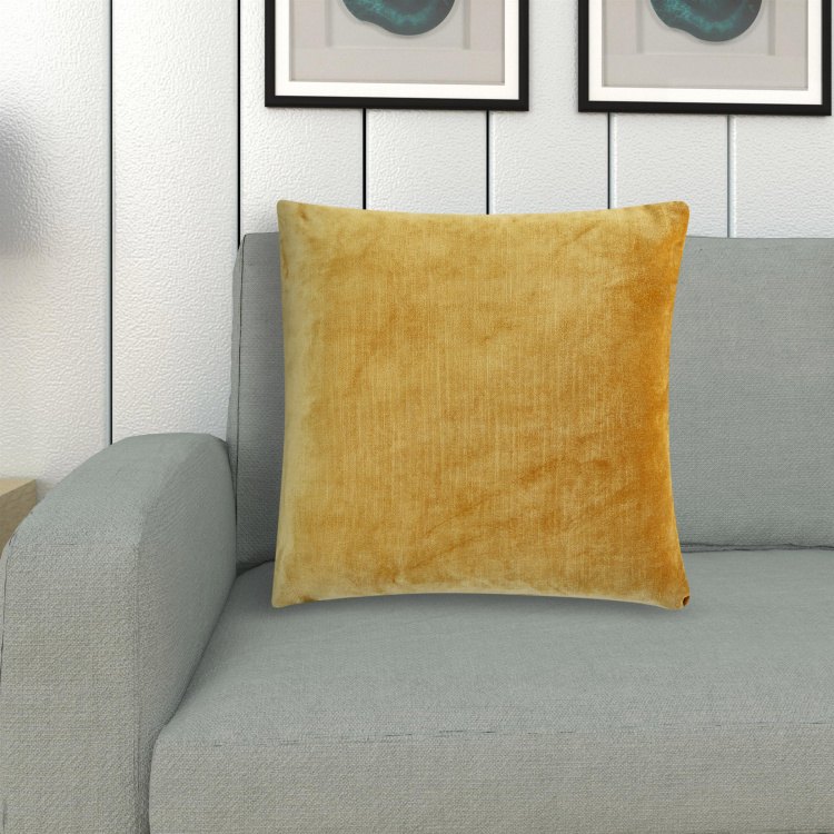 Colour Connect Cameo Solid Cushion Covers - Single Pc. - Polyester - 40 cm x 40 cm - Yellow