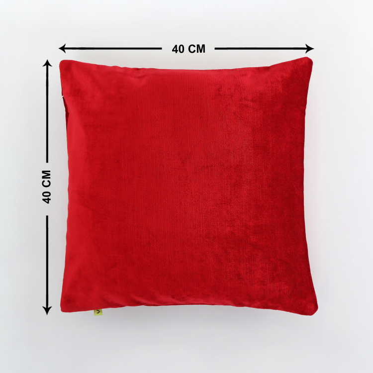 Colour Connect Cameo Solid Polyester Cushion Cover  : 40 cm x 40 cm Red