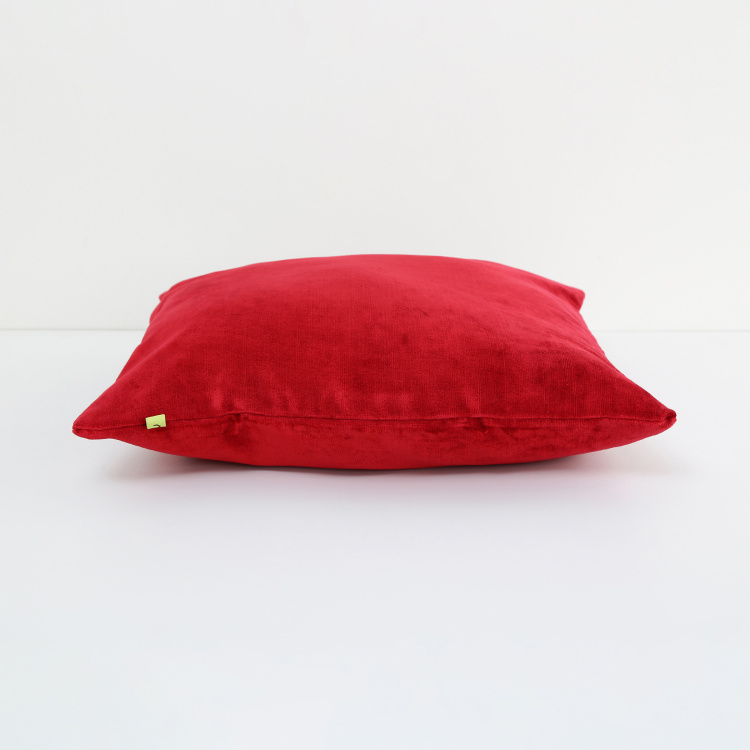 Colour Connect Cameo Solid Polyester Cushion Cover  : 40 cm x 40 cm Red