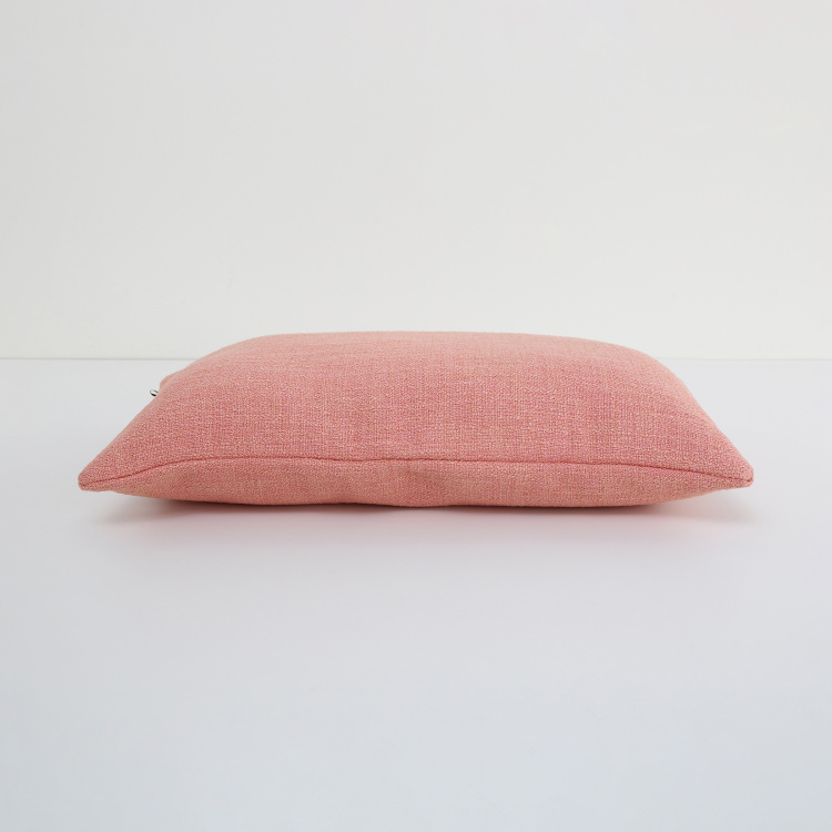 Colour Connect Plumon Solid Polyester Cushion Cover  : 50 cm x 30 cm Peach