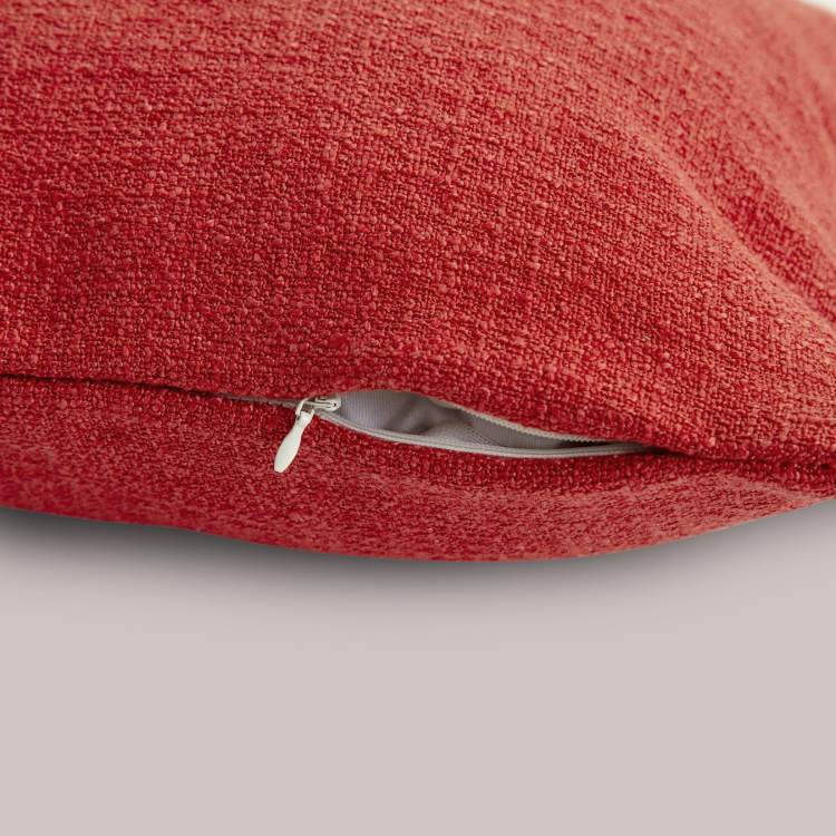 Colour Connect Plumon Textured Polyester Cushion Covers - Set of 2 - 30 x 50 cm Red