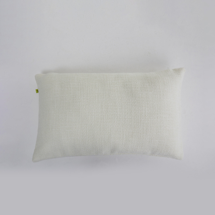 Marshmallow Solid Polyester Cushion Covers  : 50 cm x 30 cm Beige