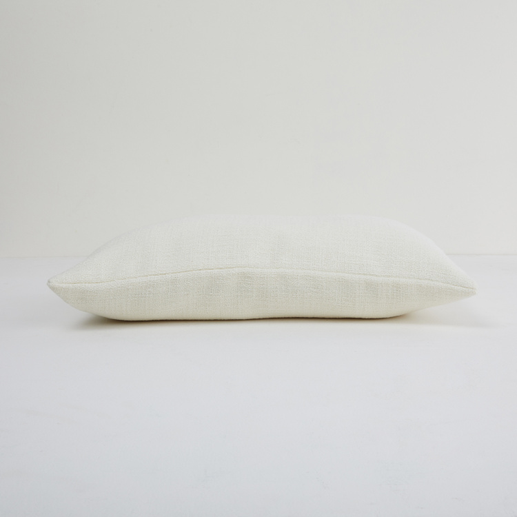 Marshmallow Solid Polyester Cushion Covers  : 50 cm x 30 cm Beige