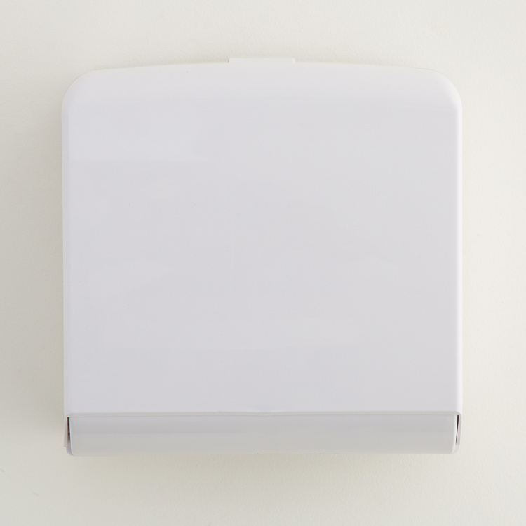 Orion Zane Solid Plastic rectangle Towel Dispenser  : 26 cmL x 13 cmW x 26 cmH  White