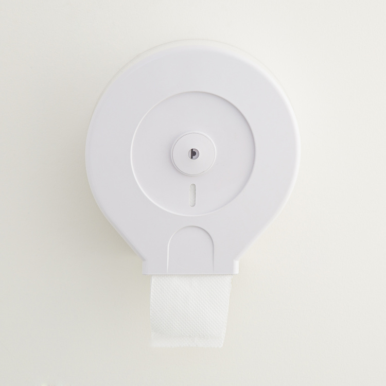 Orion Zane Solid Plastic Round Toilet Tissue Dispenser  : 27 cmL x 12.4 cmW x 28 cmH  White