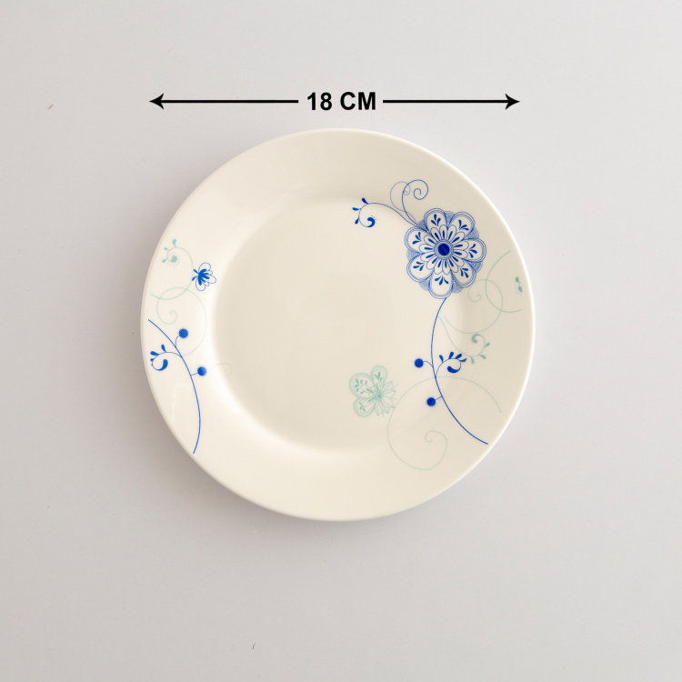 Prestine Printed Porcelain Microwave Safe Dinner Set - Blue