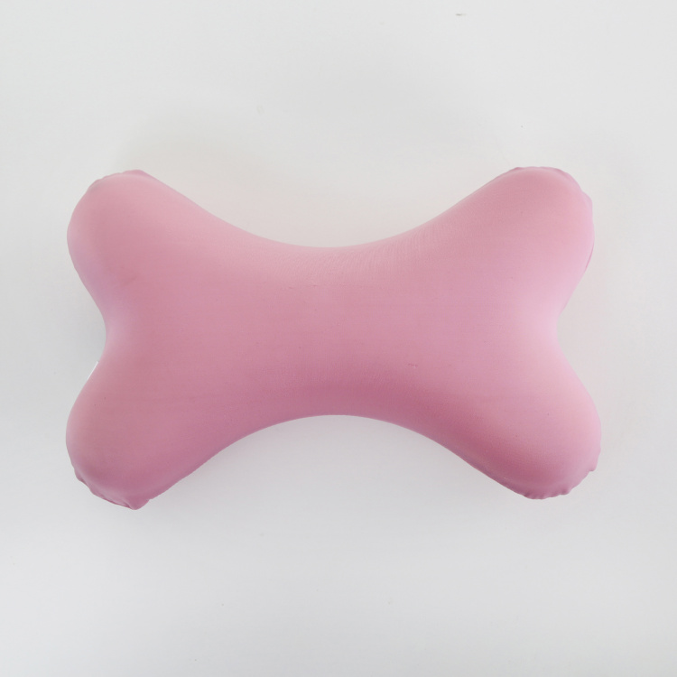Travel Solid Memory Foam Bone Pillow - Single Pc. - Polyester - 30 cm x 20 cm - Peach