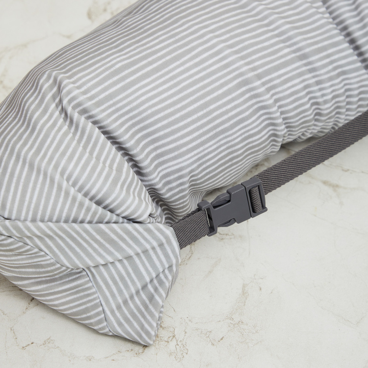 Travel Printed Polyester Bean filled Long Neck Pillow  : 66 cm x 14 cm Grey