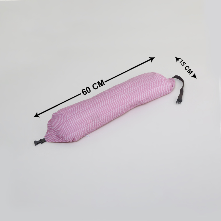 Travel Printed Polyester Bean filled -Long Neck Pillow  : 60 cm x 15 cm Pink