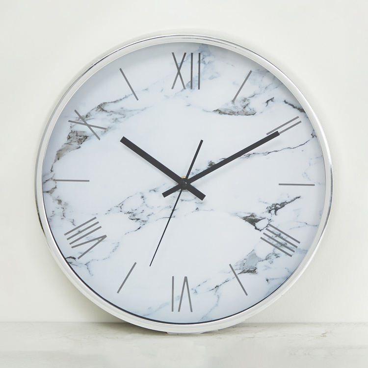 Casablanca Clock Round Single Pc. Wall Clock - Plastic - Silver