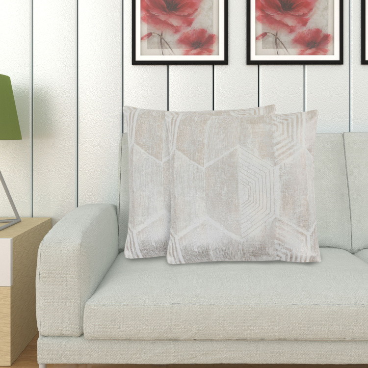 My Bedding Printed Polyester Cushion Covers  : 40 cm x 40 cm White