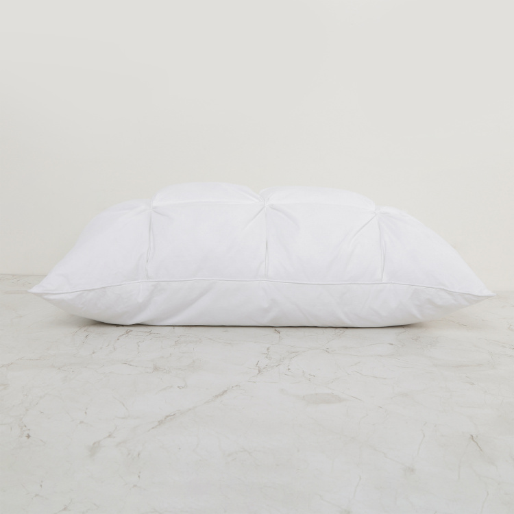 Cloud Tuck Contemporary Tuck Pillow - Single Pc. - 70 cm X 45 cm - Polyester  - 70 cmL X 45 cmW - White