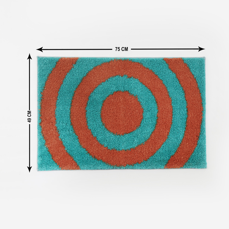 India Inspired Printed Polyester  Bath Mat  : 75 cmL x 49 cmW  Multicolour