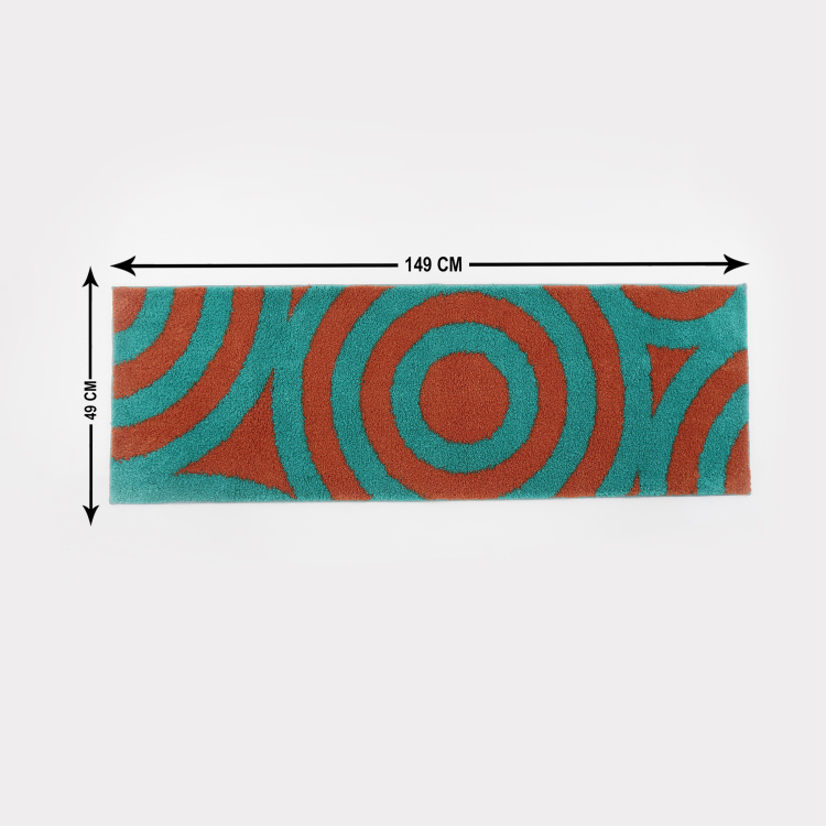 India Inspired Concentric Printed Bath Runner - 49 x 149 cm