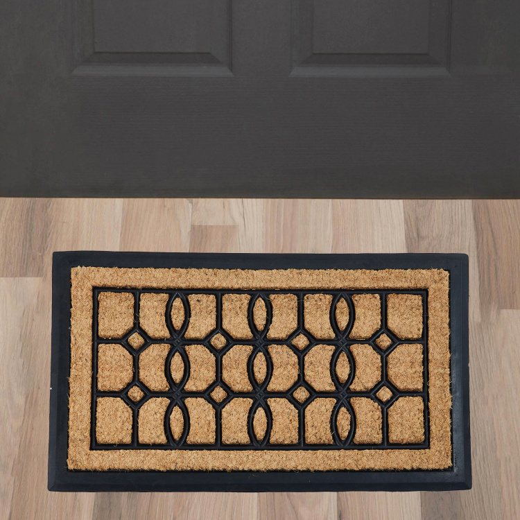 Elite Textured Rubber Door Mat  : 75 cm x 45 cm Black