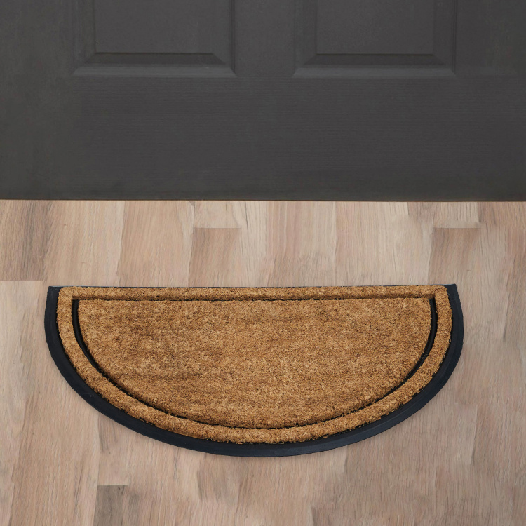 Elite Textured Coir Doormat - Rubber - 75 cm x 45 cm - Brown