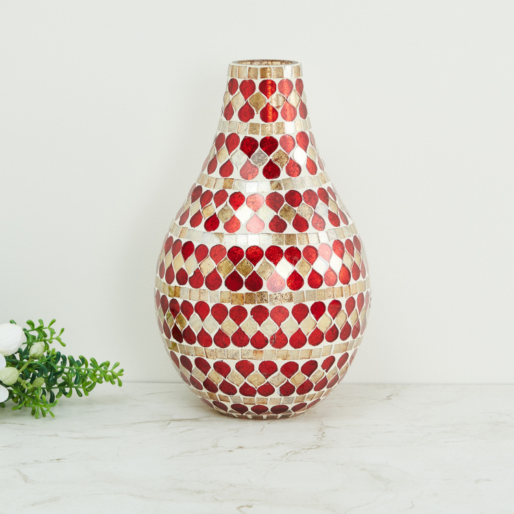 Galaxy Mabel Textured Glass Vase : 18 cm  L x 30 cm  H - Multicolour