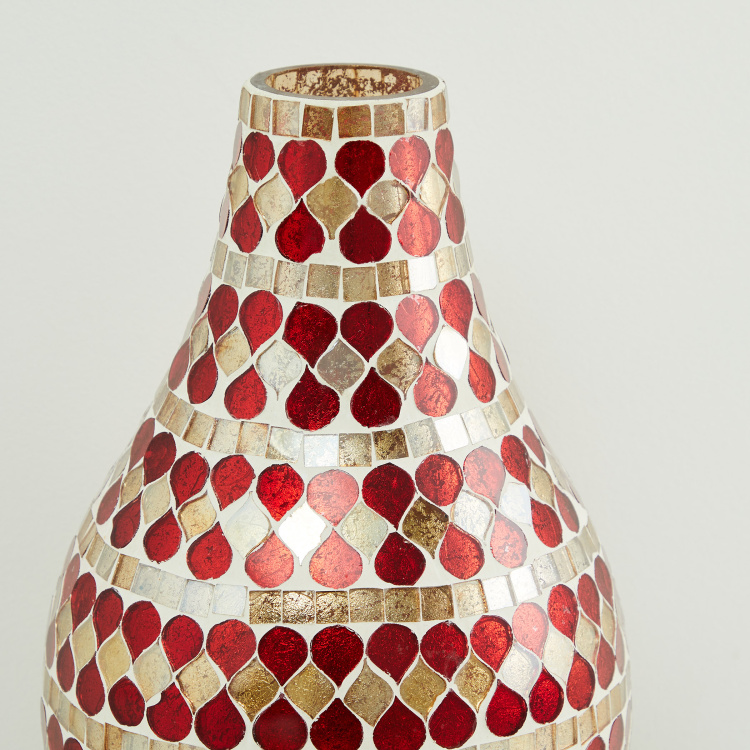 Galaxy Mabel Textured Glass Vase : 18 cm  L x 30 cm  H - Multicolour