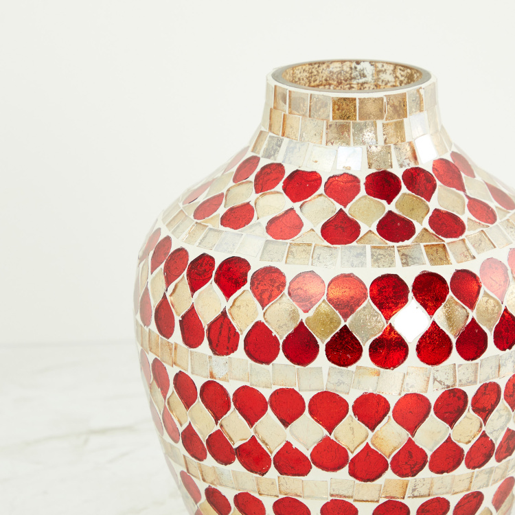 Galaxy Mabel Mosaic Textured  Glass Vase 17 cm L x 17 cm W x 23 cm H