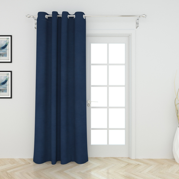 Colour Connect Della Contemporary Door Curtains - Single Pc. - Polyester - 270 cm x 110 cm - Blue