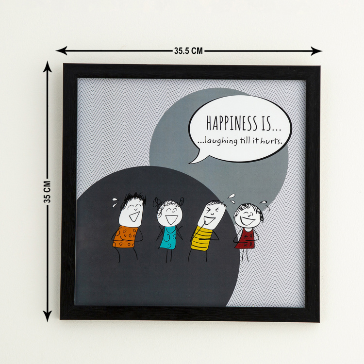 Happiness Laughter Picture Frame - 35 x 35 cm