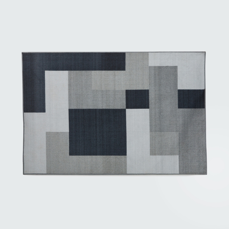 Alice Portable Geometric Polyester Foldable Rug  : 180 cm x 120 cm Grey