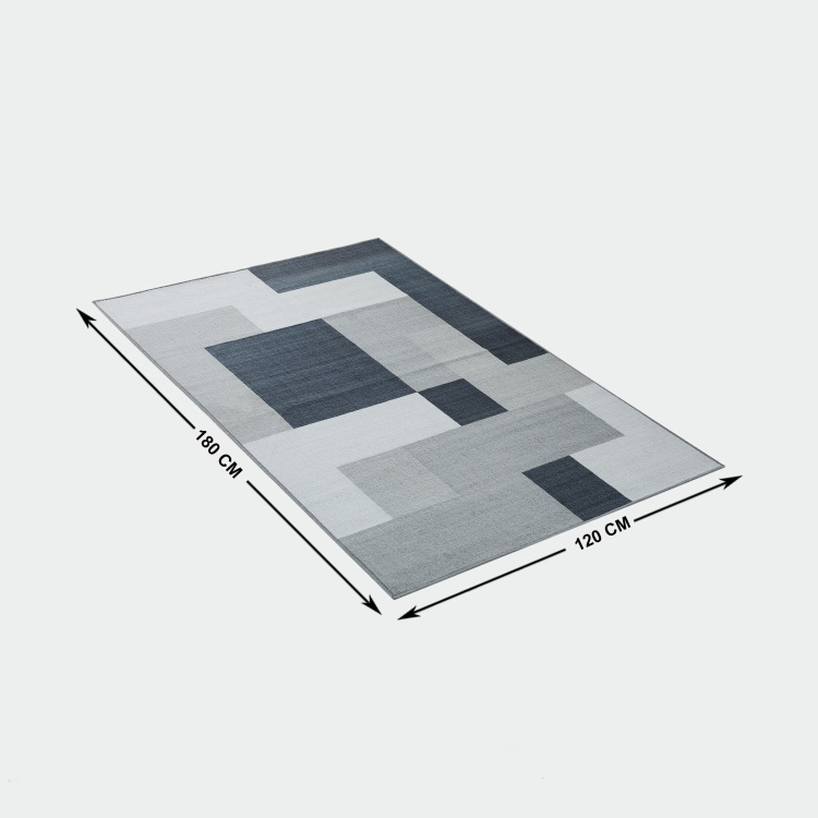 Alice Portable Geometric Polyester Foldable Rug  : 180 cm x 120 cm Grey