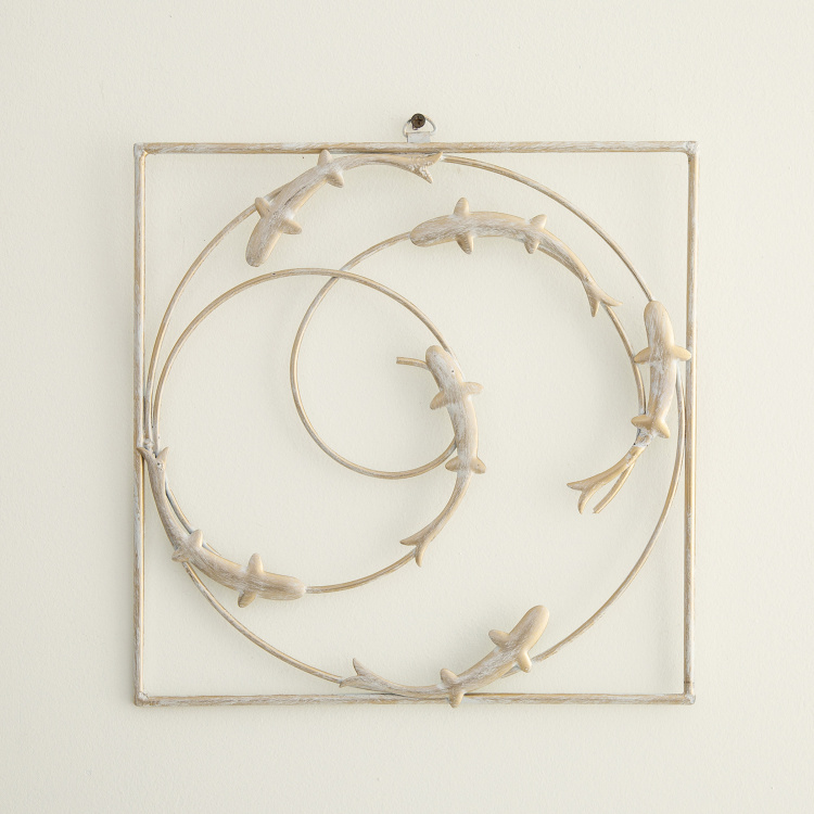 Iliano Small Fish Swirl Wall Art - 30 x 30 cm
