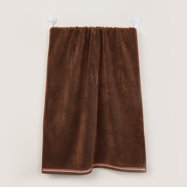 India Inspired Solid Cotton  Bath Towel  : 70 cmL x 150 cmW  Brown