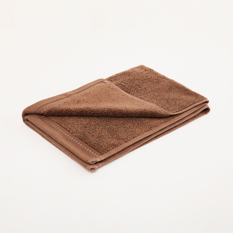 India Inspired Solid Single Pc.  Hand Towel - 60 cm x 40 cm - Cotton Blend - Brown - 500 GSM