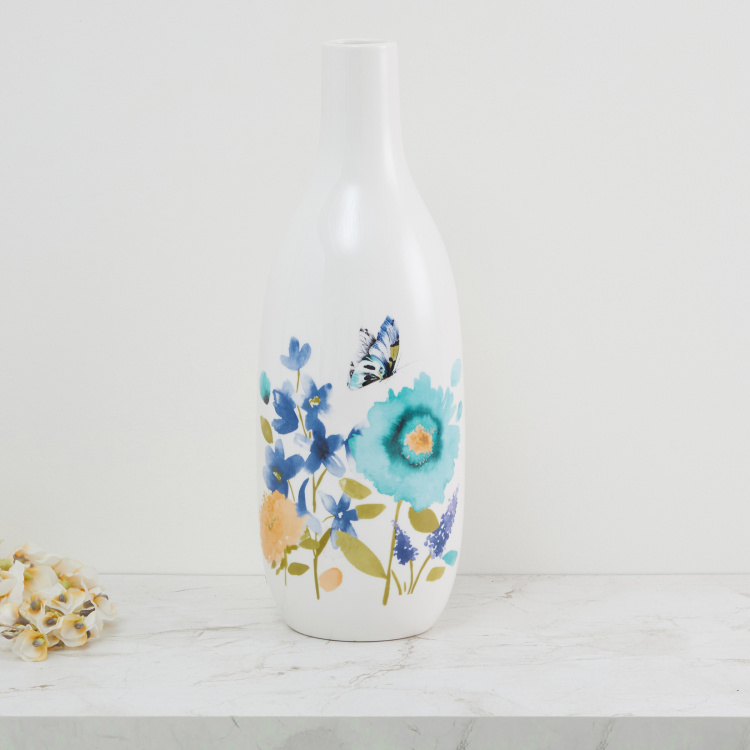 Splendid Floral Decal Vase