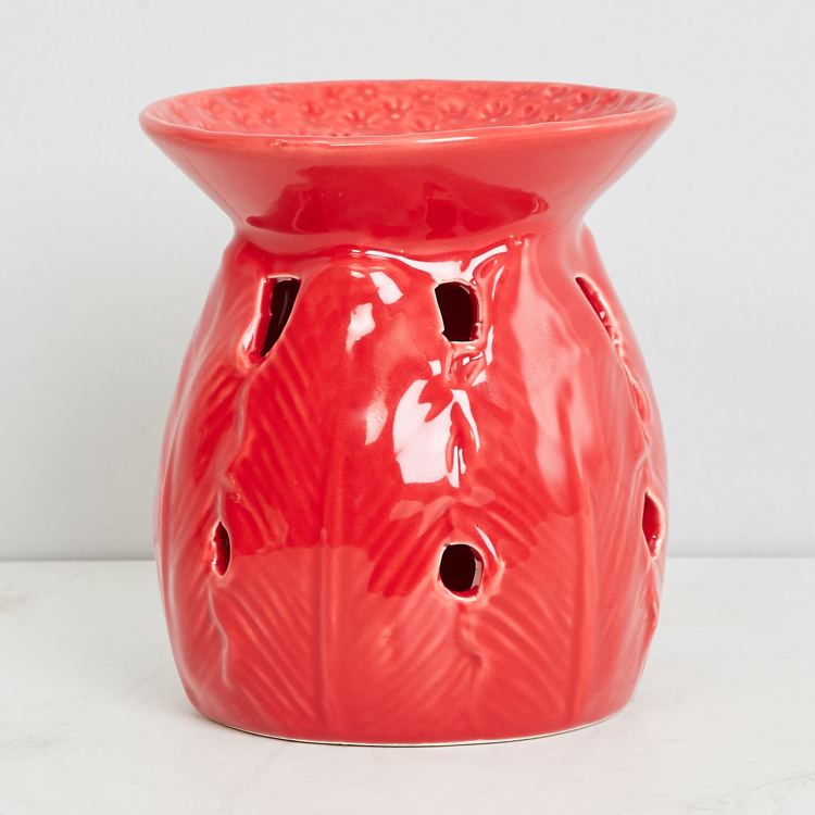 Hervey - Burners Ceramic - Oil Burner : 9 cm  L x 9 cm  W x 10 cm  H - Red