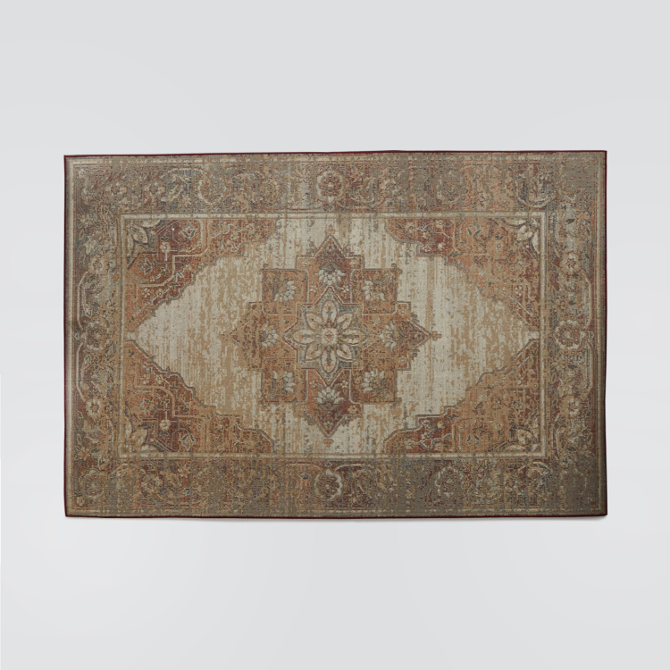 amarai Persian Textured Carpet - Polyester - 235 cm x 160 cm - Brown