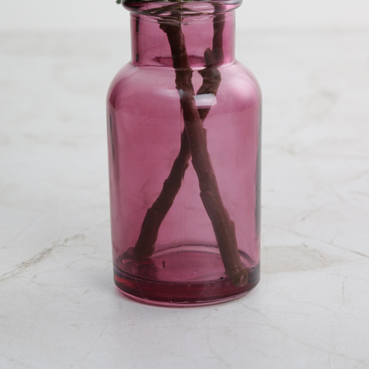 Gardenia Rose Artificial Flower in Glass Bottle