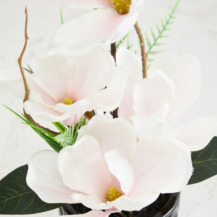Gardenia Artificial Magnolia in Ceramic Textured Pot - 42 cm x 18 cm