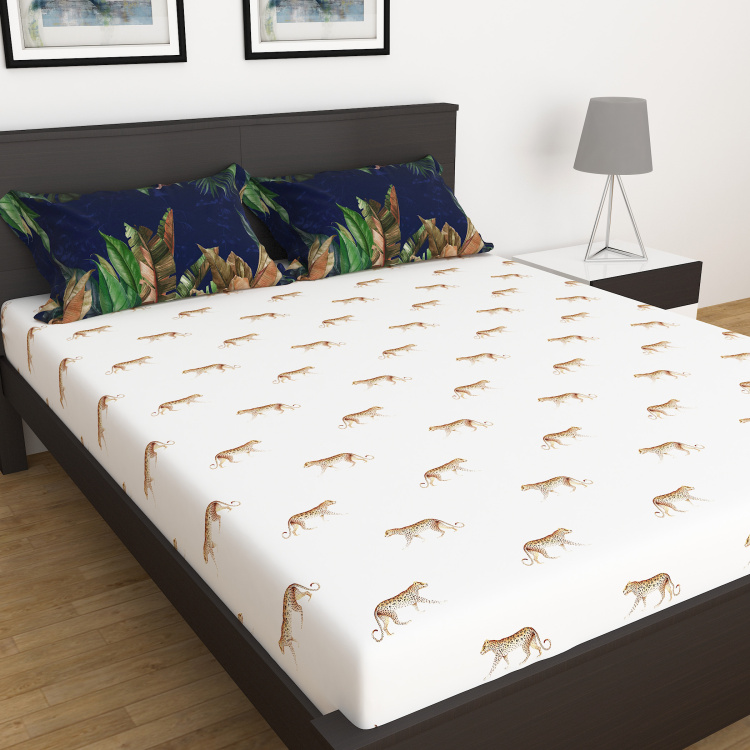 Celebrity Leopard Print 3-Piece King Bedsheet Set - 2.74 m x 2.74 m