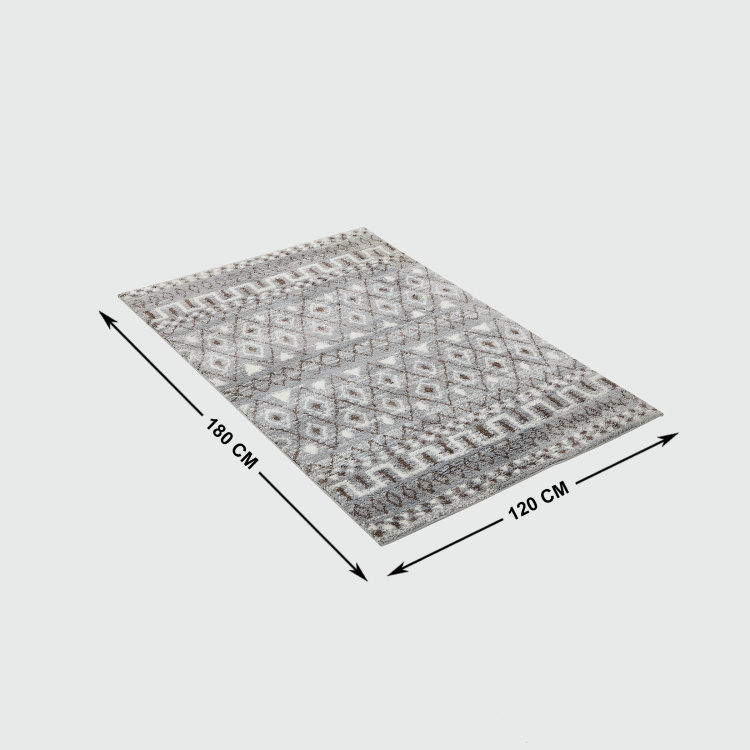 Paradise Textured Polyester Shaggy Carpet  : 180 cm x 120 cm Grey