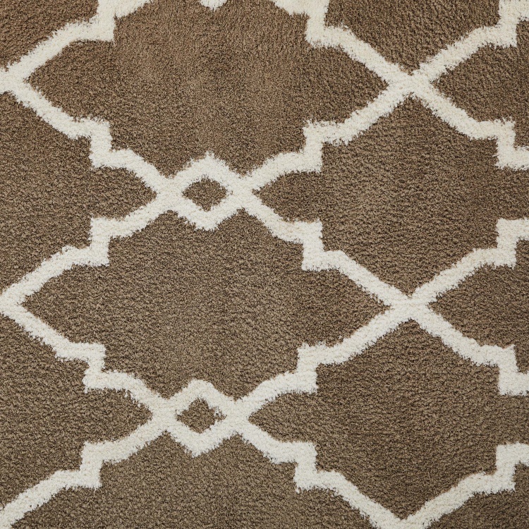 Paradise Textured Polyester Woven Carpet  : 150 cm x 50 cm Brown