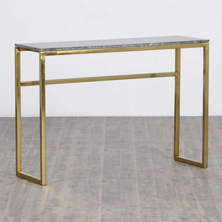 Aprilla Console Table Gold, Long Marble Console Table