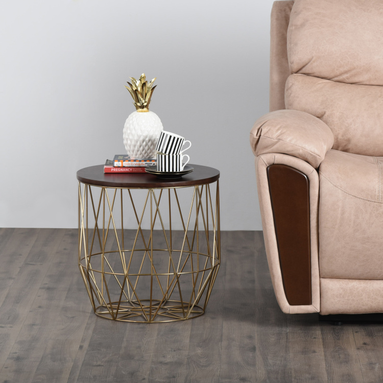 Valencia Caged Round Coffee Table - Gold