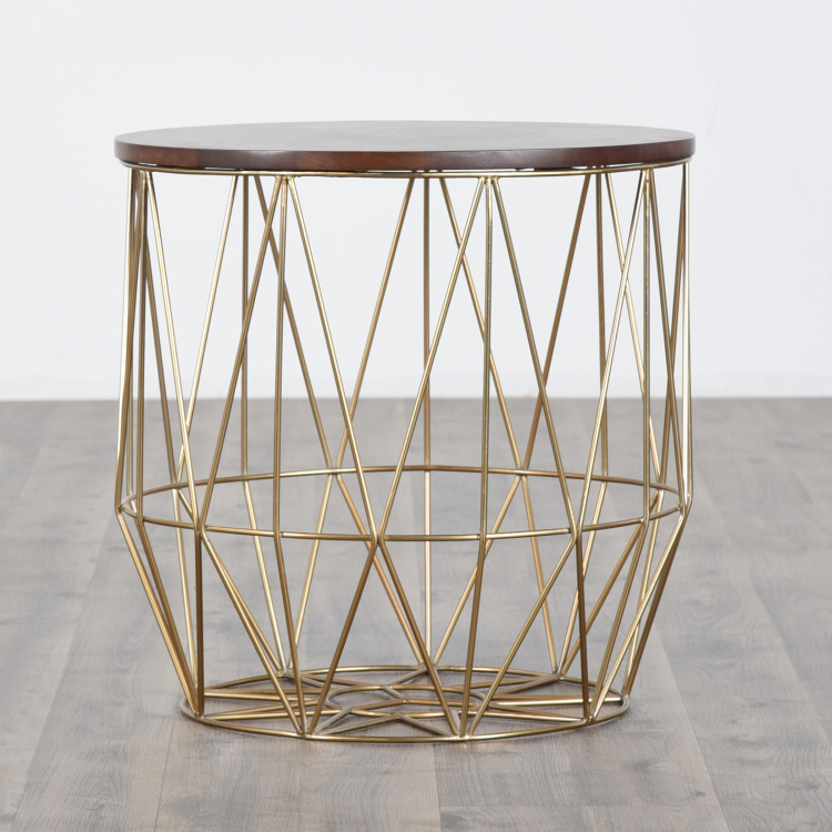 Valencia Caged Round Coffee Table - Gold
